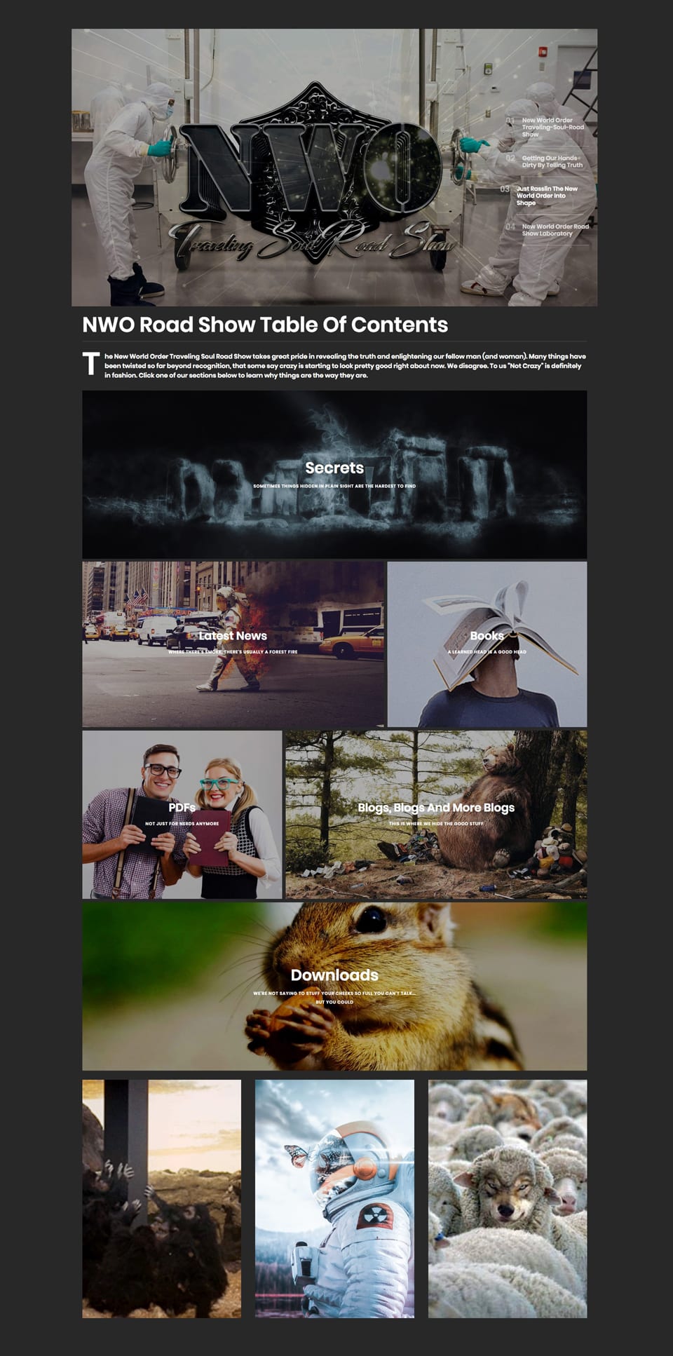 New World Order Traveling Soul Road Show TOC screen shot